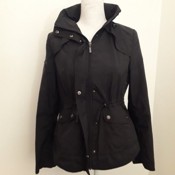 Cole Haan Black All Weather Jacket EUC sz S - Picture 4 of 10